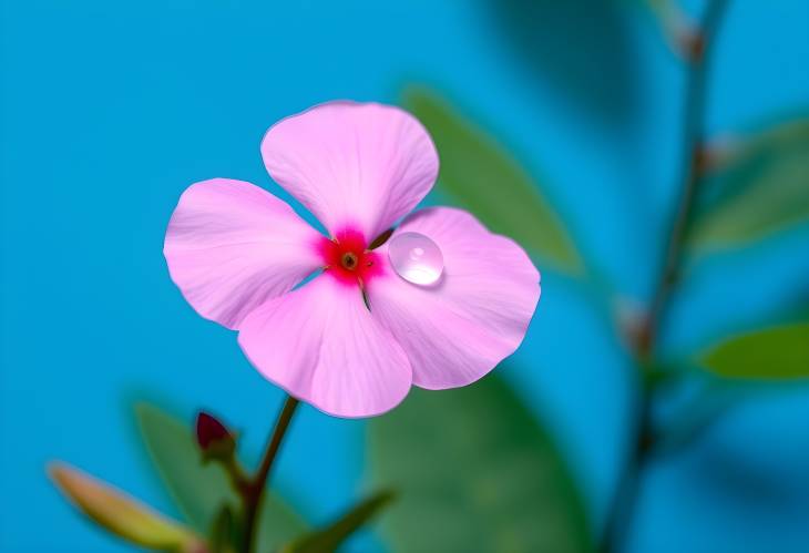 Crystal Clear Water Drop on a Pink Flower Petal